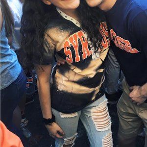 Syracuse Tailagate Acid Wash Lace up V Neck Tee